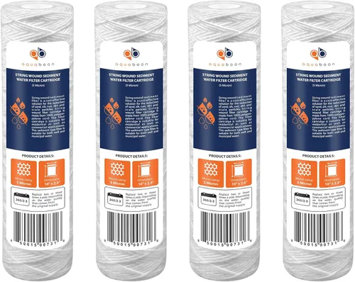 Aquaboon Whole House - Cartucho de filtro de agua para sedimentos de heridas de 5 micras, 10 x 2.5 pulgadas, compatible con filtro de agua de pozo