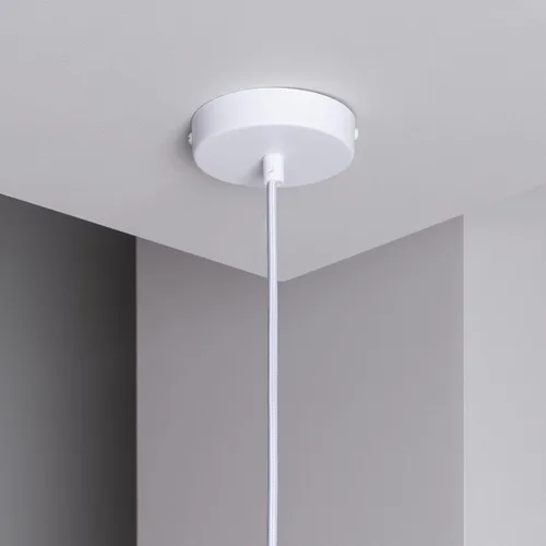 Miniatura 8 de Pendant lamp in Metal and Wood 1200xØ100 mm Gray E27 Fat Metal Cap Decoration Living Room, Bedroom, Bedroom (Color : Blanco)