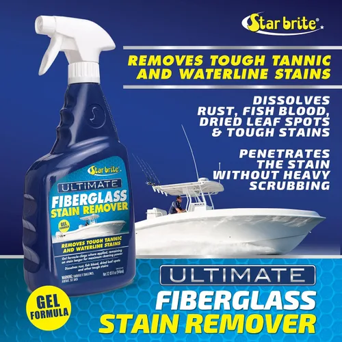 Miniatura 3 de STAR BRITE Ultimate Removedor de Manchas de Fibra de Vidrio - Solución de Grado Marino Fácil de Usar para Eliminar Manchas Difíciles de Óxido, Hojas