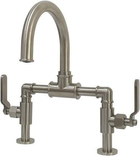 Miniatura 16 de Kingston Brass KS2176KL Whitaker Bridge - Grifo de baño, 13.38 x 6.5 x 12.5, níquel pulido
