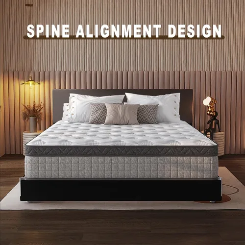 Miniatura 2 de Colchón híbrido de 12 pulgadas tamaño King con espuma de confort, colchón de resortes interiores con almohadilla en la parte superior tamaño King