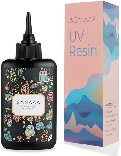 SANAAA Resina UV Transparente Dura Tipo Claro 100g, Resina de Secado UV Activado por Luz Solar para Hacer Joyería DIY de Pendientes y Colgantes