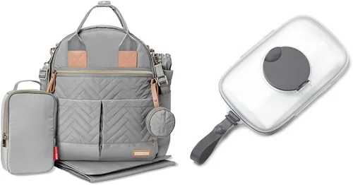 Miniatura 5 de Skip Hop Mochila para pañales: Suite Juego de mochila para pañales 6 en 1, bolsa de viaje multifunción para bebé con cambiador, correas para Negro