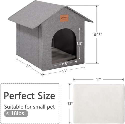 Miniatura 5 de Love's cabin - Casa para gatos al aire libre resistente a la intemperie, aislada, para invierno, impermeable, para gatos de interior, refugio