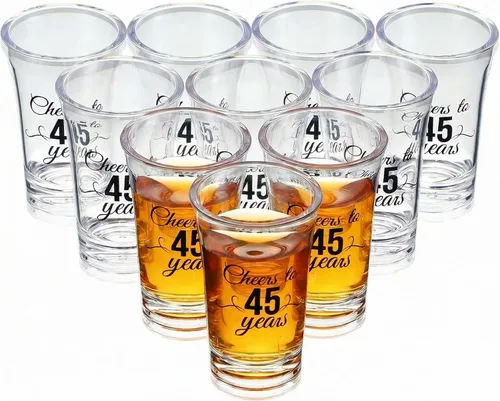 Miniatura 17 de Sliner Paquete de 48 Vasos de Chupito de Cumpleaños a Granel 1.4oz Brindis a los 30/40/50/60/70/80 Años Vaso de Chupito Indestructible Base Gruesa