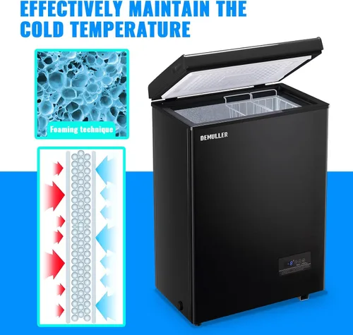 Miniatura 6 de Mini Congelador de Cofre Compacto Máquina de Congelación Profunda con Control Electrónico de Temperatura (Preciso a 1 ℉) Congelador Pequeño