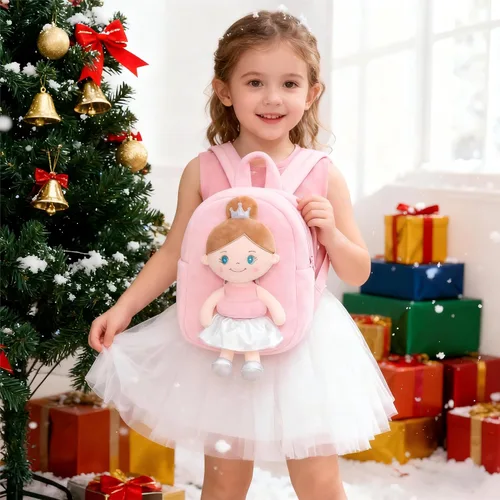 Miniatura 7 de Gloveleya Mochila para niños pequeños con muñeca de trapo, regalos para bebé, niña ángel rosa