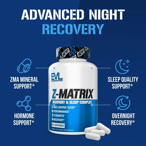 Miniatura 4 de EVL Suplemento de recuperación post entrenamiento, magnesio y zinc, ZMatrix Zinc Magnesio Aspartato Suplemento de recuperación muscular para apoyo