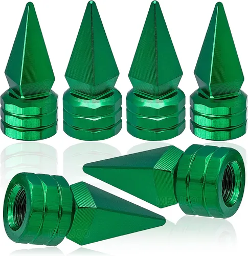 Miniatura 59 de 4 piezas de tapas de válvula de rueda con forma de punta, válvula de rueda de aleación de aluminio con punta, tapas de aire universales a prueba