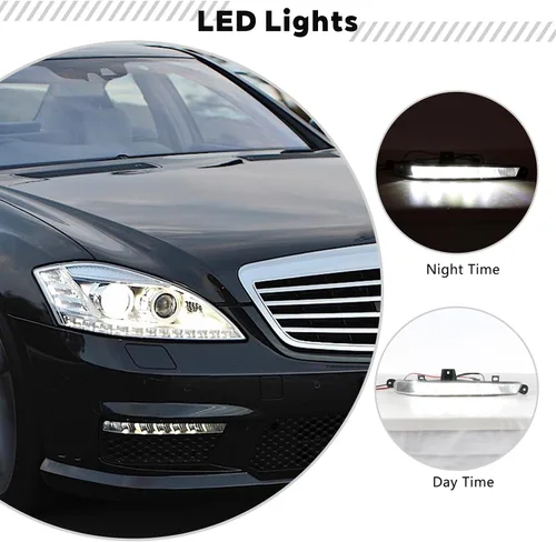 Miniatura 3 de Parachoques delantero luz diurna para Mercedes Benz W221 S63 AMG 2007-2013 2218201356 izquierda