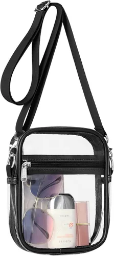 Miniatura 6 de PACKISM Paquete de 2 bolsas de aseo aprobadas por la TSA y bolsa transparente aprobada por el estadio, venta de paquetes, 1 mediano, 1 grande blanco