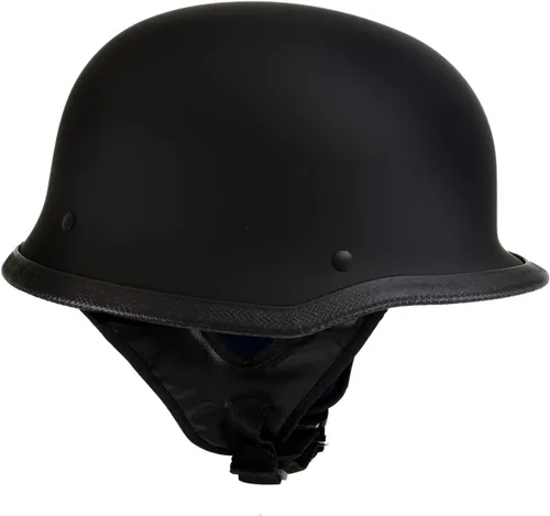 Miniatura 5 de Hot Leathers Plano negro El Hanz estilo alemán Vintage motocicleta medio casco HLT75