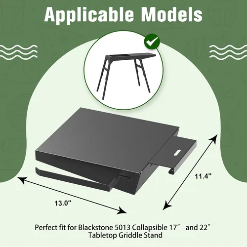 Miniatura 4 de Estante lateral de plancha para Blackstone 5013 de 17 y 22 pulgadas, mesa de plancha para soporte de plancha Blackstone con asistencia lateral