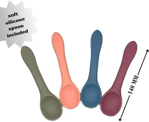 Miniatura 3 de Tazón de succión de silicona para bebés con cuchara (soplo)