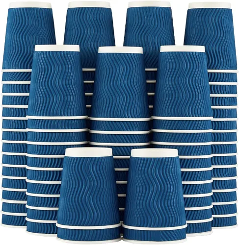Miniatura 12 de Lamosi Vasos de café de 10 onzas – Paquete de 120, Vasos de Papel Corrugado Aislante Desechables de 10oz, Vasos de Pared Ondulada Kraft para Bebidas