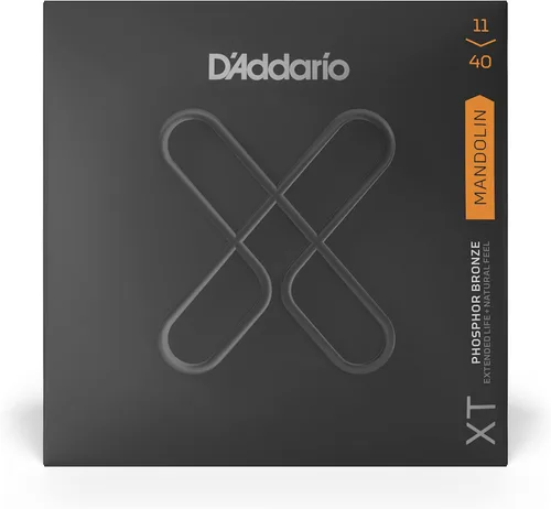 Miniatura 2 de D'Addario Cuerdas de mandolina, XT, revestimiento de bronce fosforoso, XTM1140, mediano 11-40, juego de 8 cuerdas, paquete de 1