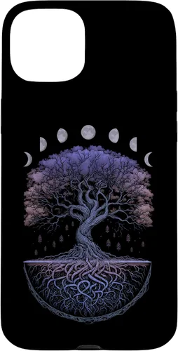 Miniatura 9 de Funda para iPhone 11 Pro Max Yggdrasil nórdico árbol de la vida vikinga fases de la luna