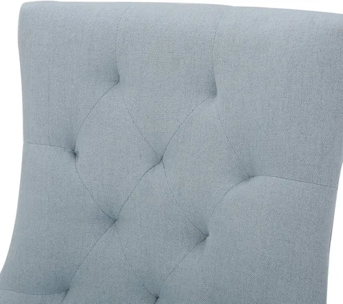 Miniatura 5 de Juego de 2 sillas de comedor Stacy Light Sky, en tela gris o verde azulado, Azul (Sky Blue)