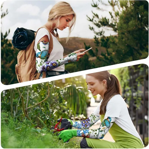 Miniatura 6 de YPHCDO Mangas de jardinería para mujer, protección solar de granja, a prueba de espinas, mangas de enfriamiento para cubrir los brazos para deportes