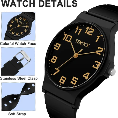 Miniatura 3 de Reloj analógico para niños y niñas, resistente al agua hasta 30M, reloj deportivo para niños, fácil de leer, con esfera fina, correa suave