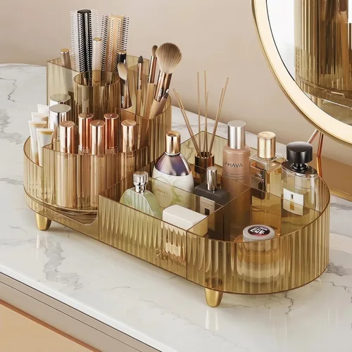 Miniatura 13 de Organizador de maquillaje giratorio, Estuche de exhibición de cosméticos de gran capacidad, fácil de guardar todos tus productos de maquillaje, al
