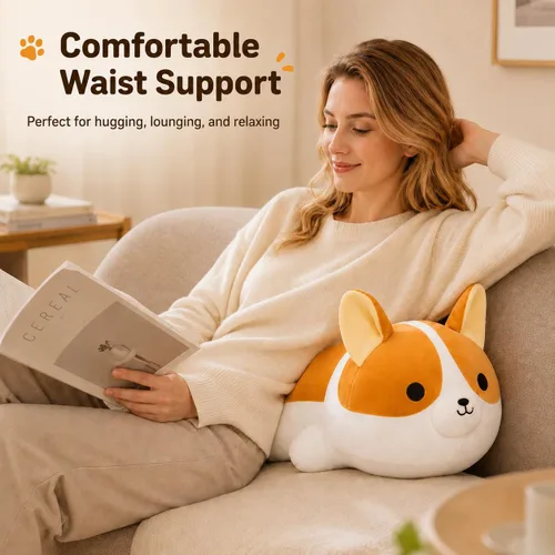 Miniatura 5 de Corgi - Peluche suave de perro Corgi, lindo Shiba Inu Akita, almohada de felpa para niños y niñas (15.7 pulgadas/15.7 in)