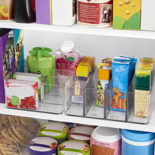 Miniatura 4 de STORi Organizador de plástico transparente de 4 compartimentos, contenedor de almacenamiento rectangular dividido para maquillaje y tocador, uso
