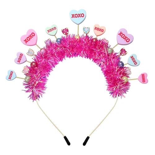 Miniatura 9 de PHALIN Diademas para el día de San Valentín para mujer, esmaltadas, para el día de San Valentín, diademas para el cabello, dulces festividades