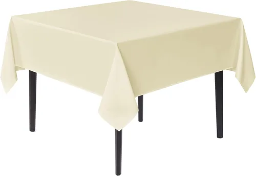 Sancua Manteles cuadrados pequeños de 36x36 pulgadas - Mantel beige para mesas cuadradas o redondas, mantel de poliéster lavable para mesas de