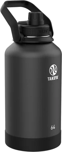 Miniatura 18 de Takeya Actives - Botella de agua de acero inoxidable, con aislamiento térmico y tapa de boquilla, capacidad de 24 onzas, color azul piedra Piedra