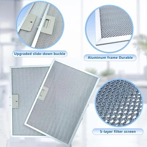 Miniatura 4 de 2 filtros de grasa para campana extractora WB02X11012 de 17.5 x 11.6 x 0.35 pulgadas, compatible con campana extractora GE JV565H1BB JV566H1SS