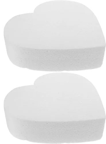 Luxshiny Pastel de espuma de San Valentín de 8 pulgadas en forma de corazón, maniquíes falsos blancos, modelos de pasteles falsos de poliestireno,
