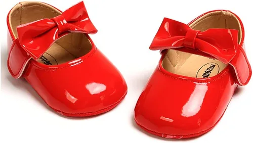 Miniatura 16 de RVROVIC Mocasines de princesa para bebé, zapatos brillantes de Mary Jane, zapatos de cuna de suela suave y ligera de primera calidad, zapatos