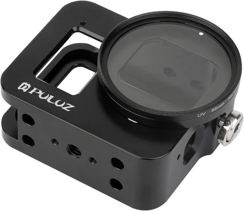 Miniatura 9 de PULUZ Funda de aleación de aluminio para GoPro Hero 7 Negro/New Hero 2018 / Hero 5 / Hero 6 carcasa CNC jaula protectora con soporte de zapata fría