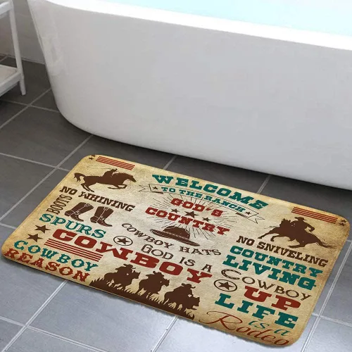 Miniatura 6 de Welcome to The Ranch Wild West Southwestern Texas Star - Alfombra de baño rústica, granja americana, rodeo occidental, caballo vaquero, caballo
