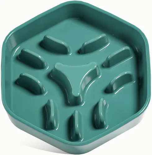 Miniatura 9 de Comedero Lento para Perros, Tazón de Cerámica de 3 Tazas con Laberinto para Perros Medianos/Grandes – Plato Antideslizante Blanco para Mascotas