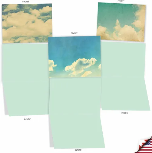 Miniatura 3 de The Best Card Company - Caja de 10 tarjetas para todas las ocasiones en blanco (4 x 5.12 pulgadas) - Tarjetas de paisaje escénico surtidas - Cloud 9