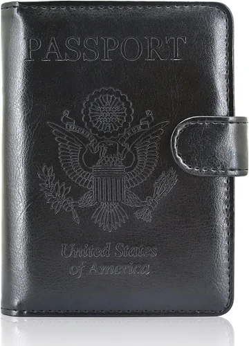 Funda para pasaporte ACdream, piel de calidad superior, cartera con bloqueo RFID