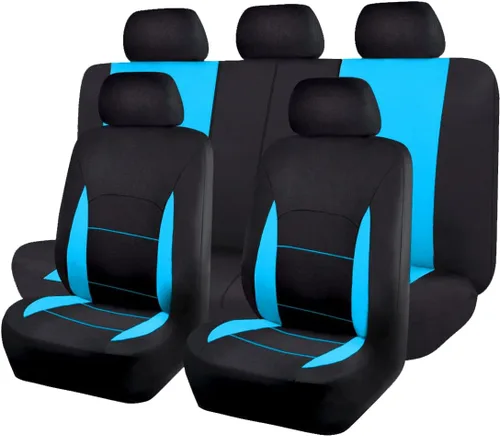 Miniatura 31 de Flying Banner Fundas de asiento de coche, asientos delanteros, asiento trasero, poliéster, protectores de asiento de automóvil, instalaciones Negro