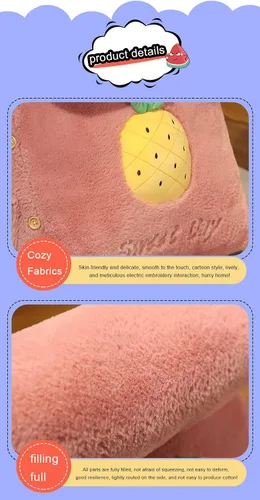 Miniatura 7 de Almohada triangular de cuña para lectura y televisión, patrón de frutas con almohada ajustable para el cuello, almohada de cuña, extraíble y Cactus