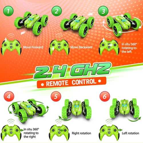 Miniatura 5 de Excitobo Coche de Control Remoto, 4WD 2.4GHz Coches RC Rápidos con Luces en las Ruedas, Juguetes para Niños de 3 a 12 Años, Regalos de Cumpleaños