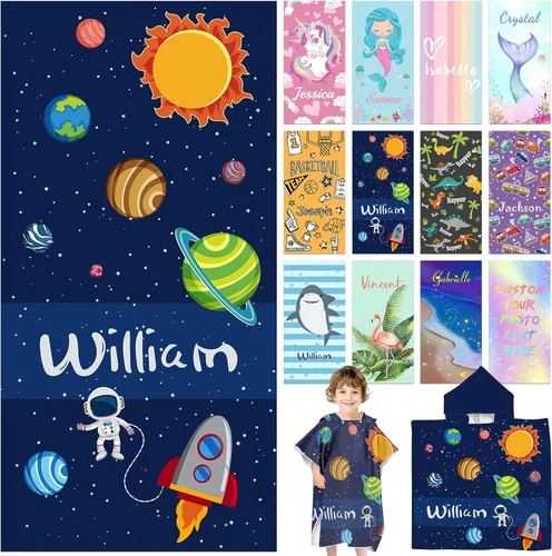 Miniatura 32 de Toallas de playa personalizadas para niños, toallas de playa personalizadas con nombres, regalos personalizados para niños pequeños, niñas