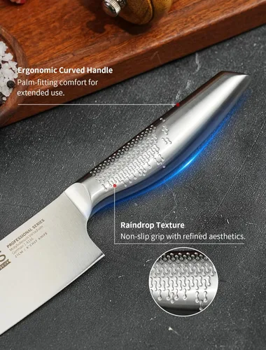 Miniatura 3 de Cuchillo de cocina japonés de 8 pulgadas, cuchillo de chef profesional Gyuto hecho de acero alemán 1.4116, mango antideslizante de acero, hoja