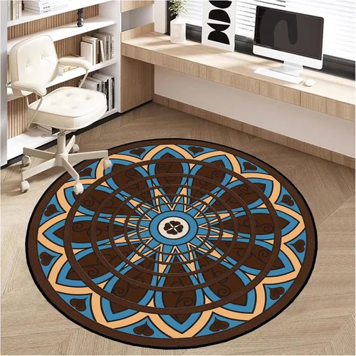 Miniatura 7 de Tapete para silla de oficina para suelo de madera dura, alfombras redondas de 4 pies/48 pulgadas, protectores de suelo, alfombrilla para silla