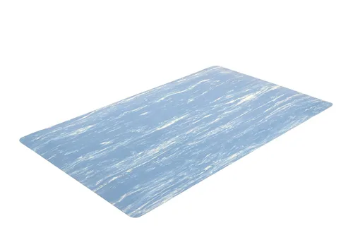 Miniatura 2 de NoTrax 970S0023BU 970-Marble Sof-Tyle Grande - Alfombrilla antifatiga azul de 2 x 3 pies con tope rojo