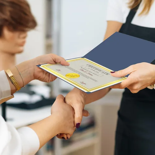 Miniatura 4 de Epakh El kit de certificado de 72 piezas incluye 24 titulares de certificados y 24 papeles, 24 calcomanías de sellos de premio, cubiertas de Azul
