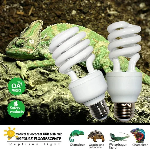 Miniatura 4 de Bombilla de reptil UVA UVB 5.0 13W Rainforest UVB Bombilla compacta fluorescente terrario con tarjeta de probador UV para dragón barbudo, tortuga
