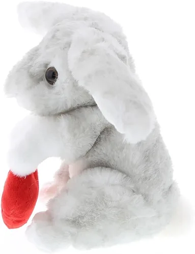 Miniatura 2 de DolliBu I Love You - Conejo gris de peluche de San Valentín, lindo animal de peluche suave con corazón rojo, regalo para el día de San Valentín