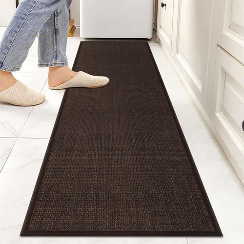 Miniatura 34 de GOYLSER Alfombras de yute de 15 pies para pasillo, alfombra de cocina, antideslizante, lavable, absorbente, alfombra de pasillo color beige
