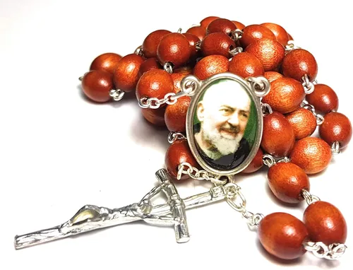 Miniatura 6 de Rosario Santo Padre Pio Pietrelcina Stigmata Forgione Capuchino Patrono de Defensa Civil Voluntarios Adolescentes Alivio del Estrés Italia Malta